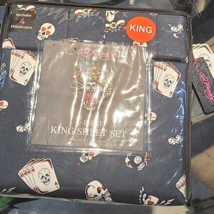 Ed Hardy King Sheet Set with 4 Pillowcases NIP